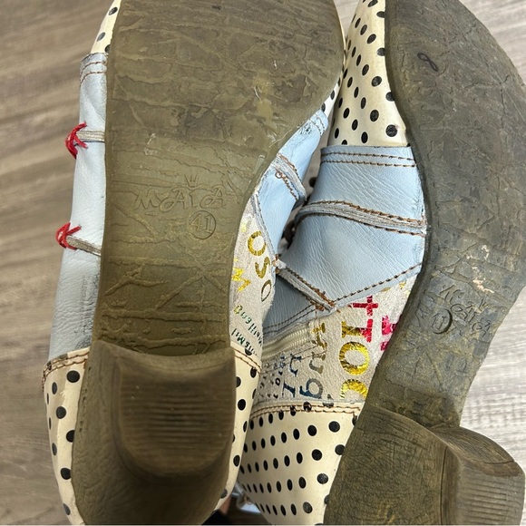 Maia Leather Polka Dot Quirky Lace Up Boot - Picture 5 of 9